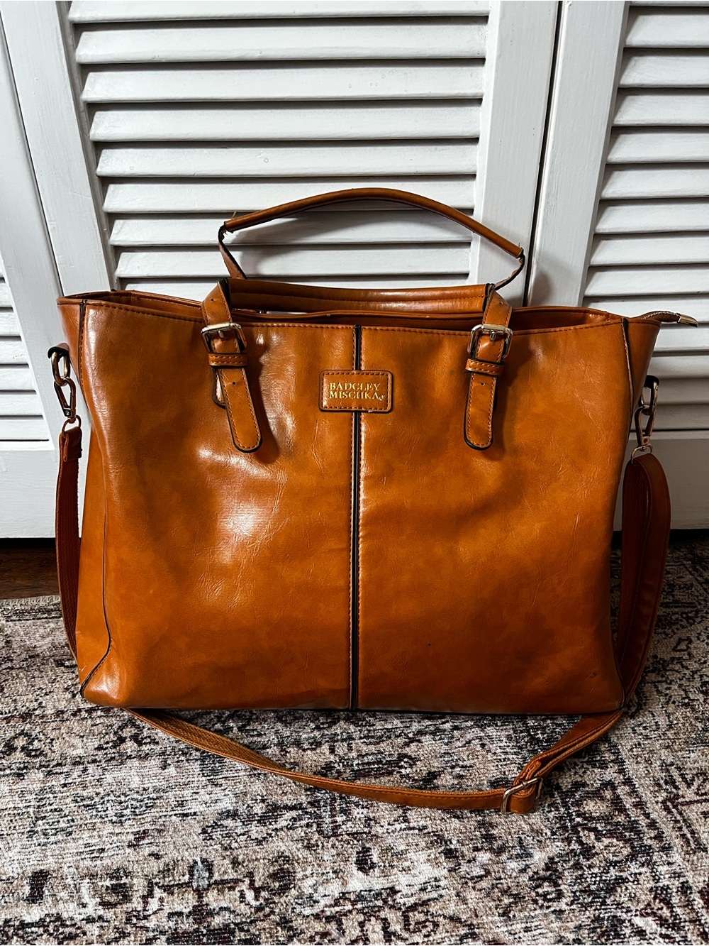Badgley Mischka Julia 24L vegan leather weekender Duffle bag